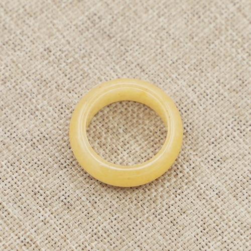 Bague pierre précieuse, jaune de jade, beignet, unisexe & normes différentes pour le choix, Jaune, 6mm, Vendu par PC