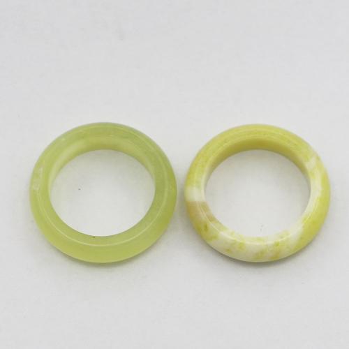 Gemstone Finger Ring, Pedra natural, Rosca, unissex, amarelo, 6mm, Diametro interno:Aprox 19mm, vendido por PC