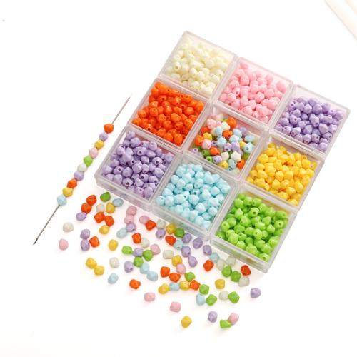 Volltonfarbe Acryl Perlen, DIY, keine, 7x7mm, ca. 55PCs/Tasche, verkauft von Tasche