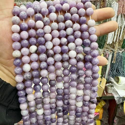 Perles bijoux en pierres gemmes, Lepidolite naturel, Rond, poli, DIY & normes différentes pour le choix, violet, Vendu par Environ 38 cm brin