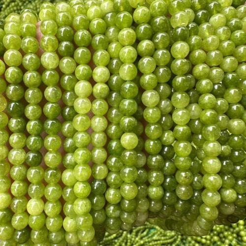 Gemstone Jewelry Beads, Peridot Stone, Round, polished, DIY & different size for choice, green, Sold Per Approx 38 cm Strand