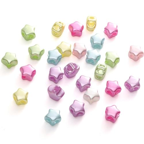 Granos de acrílico de la joyería, Estrella, Bricolaje, más colores para la opción, 9x8mm, agujero:aproximado 2.5mm, 10PCs/Bolsa, Vendido por Bolsa