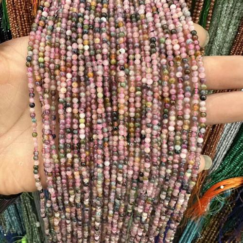 Gemstone Jewelry Beads, Tourmaline, Round, polished, DIY, mixed colors, 3mm, Approx 140PCs/Strand, Sold By Strand