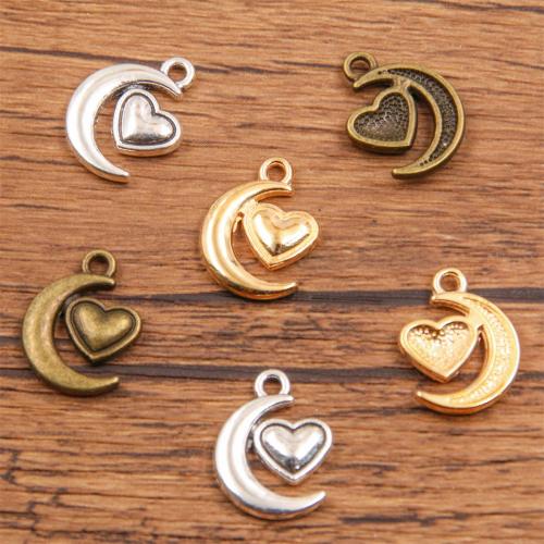 Zinc alliage Moon pendentifs, alliage de zinc, lune, Placage, DIY, plus de couleurs à choisir, protéger l'environnement, sans nickel, plomb et cadmium, 17x13mm, Trou:Environ 1mm, Environ 100PC/sac, Vendu par sac