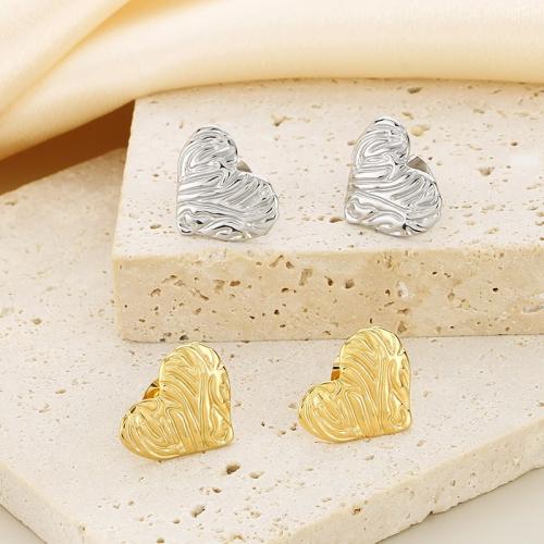 Titanium Steel  Earring Heart plated for woman Sold By Pair