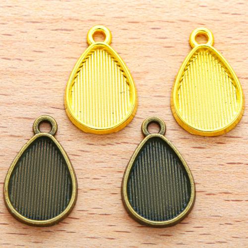 Tibetan Style Pendant Cabochon Setting, Teardrop, plated, DIY, more colors for choice, 19x12mm, 100PCs/Bag, Sold By Bag