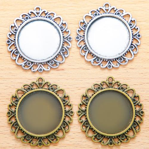 Zinc Alloy vedhæng Cabochon Setting, Flower, forgyldt, du kan DIY, flere farver til valg, 40x37mm, 100pc'er/Bag, Solgt af Bag