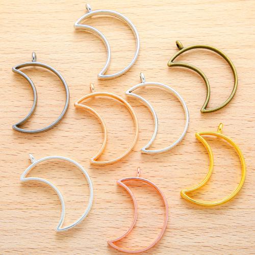 Zinc alliage Moon pendentifs, alliage de zinc, lune, Placage, DIY, plus de couleurs à choisir, 38x25mm, 100PC/sac, Vendu par sac