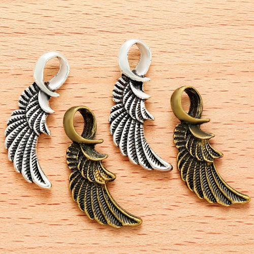 Wing Shaped Tibetan Style Pendants, plated, DIY, more colors for choice, 30x12mm, 100PCs/Bag, Sold By Bag