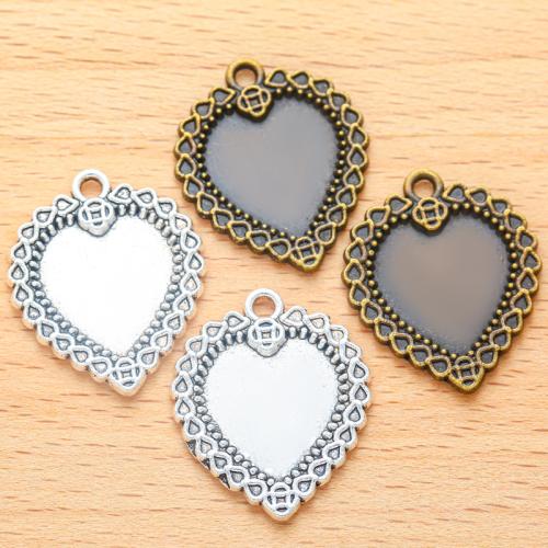 Tibetan Style Heart Pendants, plated, DIY, more colors for choice, 25x21mm, 100PCs/Bag, Sold By Bag