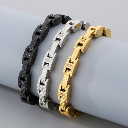 Bracelet d'acier titane, Placage, pour homme, plus de couleurs à choisir, Longueur:22 cm, Vendu par PC