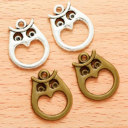 Zinc Alloy Animal Pendants Owl plated DIY Sold By Bag