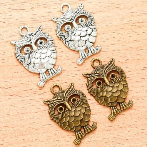 Tibetan Style Animal Pendants, Owl, plated, DIY, more colors for choice, 33x23mm, 100PCs/Bag, Sold By Bag