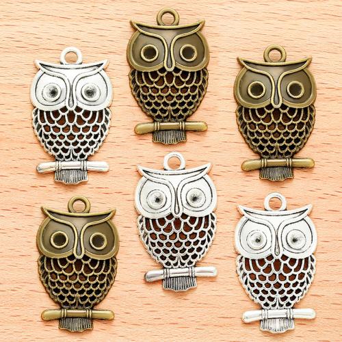 In lega di zinco animali pendenti, lega in zinco, Gufo, placcato, DIY, nessuno, 32x19mm, 100PC/borsa, Venduto da borsa