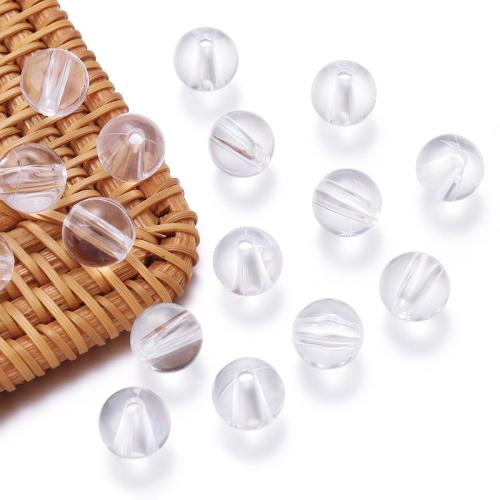 Transparent Acrylic Beads, Round, DIY & different size for choice, white, Sold By Bag