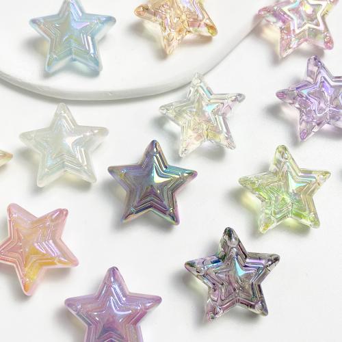 Transparent Acrylic Beads, Star, DIY, more colors for choice, 24mm, Hole:Approx 2.2mm, 10PCs/Bag, Sold By Bag