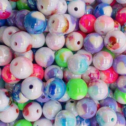 Acrylic Jewelry Beads, Round, DIY, more colors for choice, 16mm, 10PCs/Bag, Sold By Bag