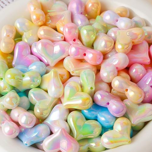 Acrylic Jewelry Beads, Heart, DIY, more colors for choice, 15.90x22mm, Hole:Approx 1.85mm, 10PCs/Bag, Sold By Bag