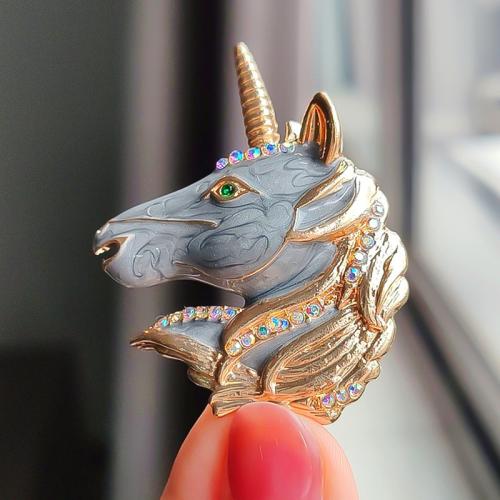 Zinc Alloy Brooches Horse plated fashion jewelry & enamel & with rhinestone nickel lead & cadmium free Sold By PC