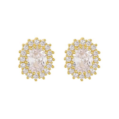 Lo zinco in lega Stud Earring, lega in zinco, placcato, gioielli di moda & con strass, nessuno, assenza di nichel,piombo&cadmio, 10x12mm, Venduto da coppia