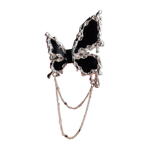 Zinc Alloy Brooches Butterfly silver color plated fashion jewelry & enamel silver color nickel lead & cadmium free Sold By PC