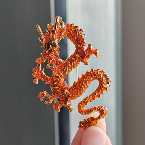 Zinc Alloy Brooches Dragon plated fashion jewelry & enamel nickel lead & cadmium free Sold By PC