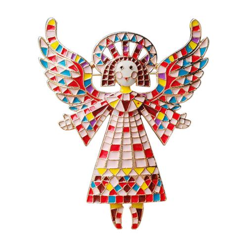 Tibetan Style Brooches, Girl, plated, fashion jewelry & enamel, more colors for choice, nickel, lead & cadmium free, 53x65mm, Sold By PC