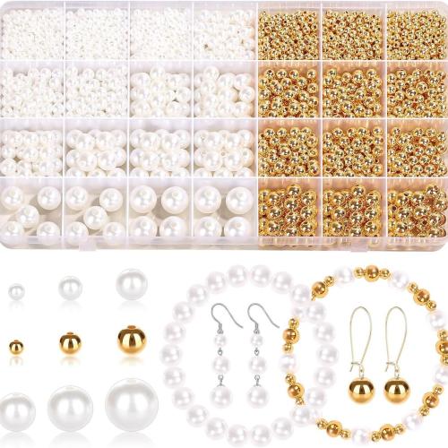 Copper Coated Plastic DIY Jewelry Set, with ABS Plastic, mixed colors, Sold By Box