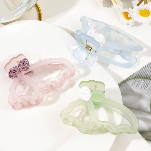 Hair Claw Clips, Plastic, Butterfly, handmade, for woman & hollow & frosted, more colors for choice, Sold By PC