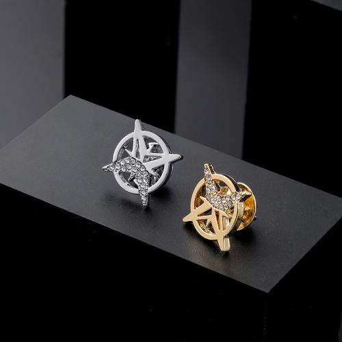 Zinc Alloy Brooches plated Unisex & with rhinestone Sold By PC