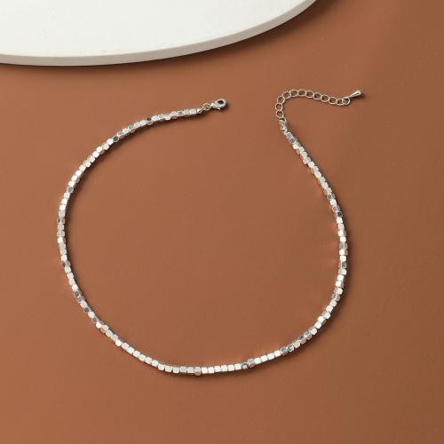 Collier de bijoux en alliage de zinc, Placage, pour femme, argent, Longueur:Environ 31-40 cm, Vendu par PC