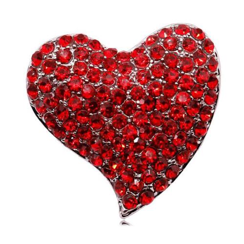 Broches en alliage de zinc, Placage, pour femme & avec strass, rouge, Vendu par PC