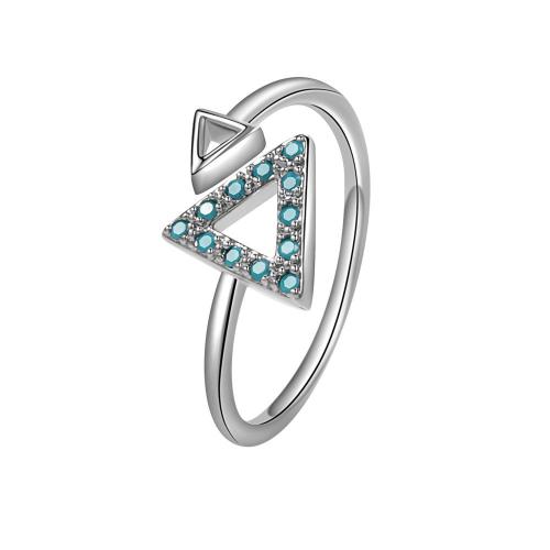 Cubic Zirconia Micro Pave Brass Ring, plated, micro pave cubic zirconia & for woman, platinum color, Sold By PC