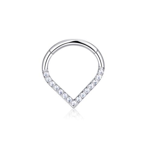 Gioielleria da Piercing naso in acciaio inox, 316 acciaio inox, gioielli di moda & unisex & formato differente per scelta & Micro spianare cubic zirconia, Venduto da PC