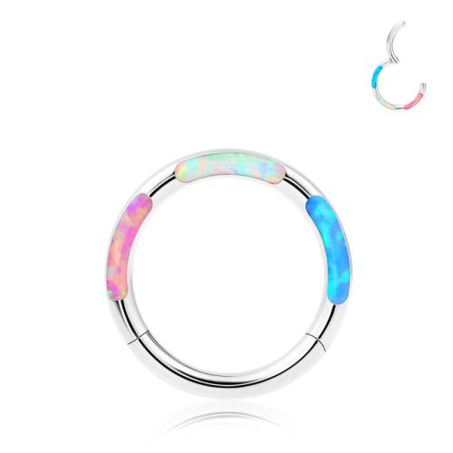 Stainless Steel Nose Piercing Jewelry, 316 Stainless Steel, with Opal, fashion jewelry & Unisex & different size for choice, Sold By PC