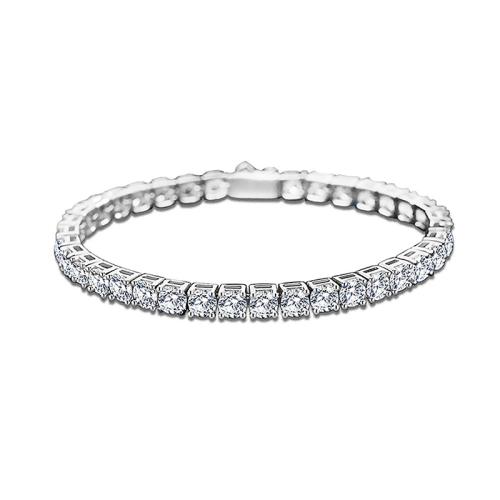 925 Sterling Silver Bangle Bracelet, fashion jewelry & different size for choice & micro pave cubic zirconia & for woman, Sold By PC