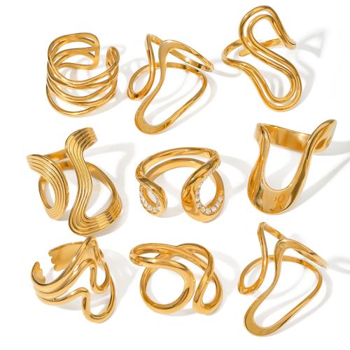 Stainless Steel Finger Ring 304 Stainless Steel fashion jewelry & for woman golden Sold By PC