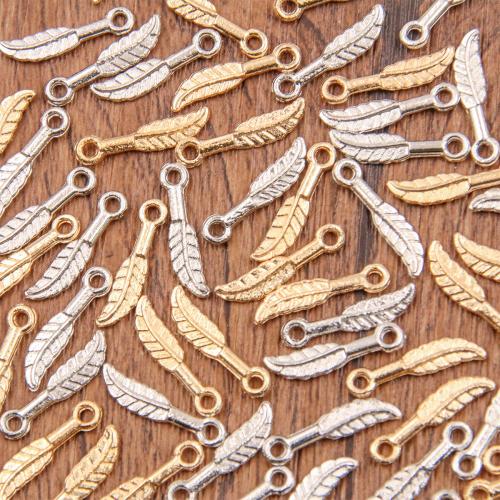 Tibetan Style Leaf Pendants, plated, DIY, more colors for choice, nickel, lead & cadmium free, 3x15mm, Hole:Approx 1mm, Approx 100PCs/Bag, Sold By Bag