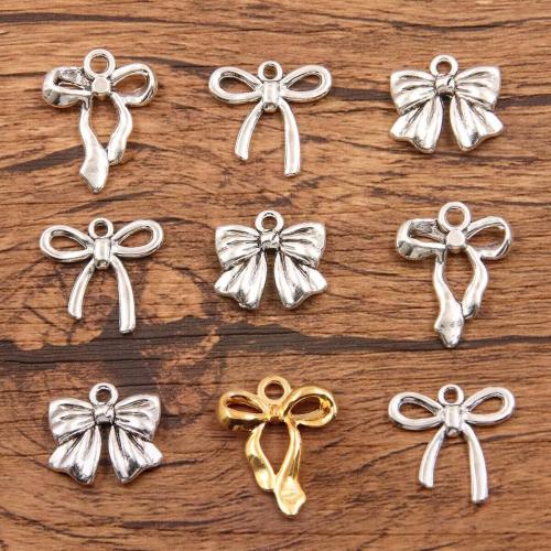 Tibetan Style Bowknot pendentifs, alliage de zinc, Noeud papillon, Placage, DIY & normes différentes pour le choix, plus de couleurs à choisir, protéger l'environnement, sans nickel, plomb et cadmium, Environ 100PC/sac, Vendu par sac