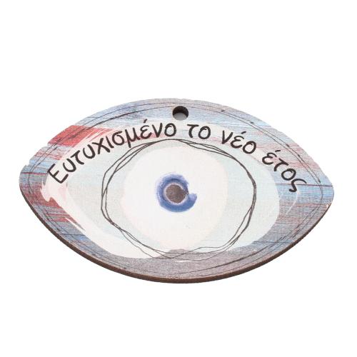 træ Vedhæng, Horse Eye, udskrivning, du kan DIY, 80x49mm, Hole:Ca. 3.5mm, Solgt af PC