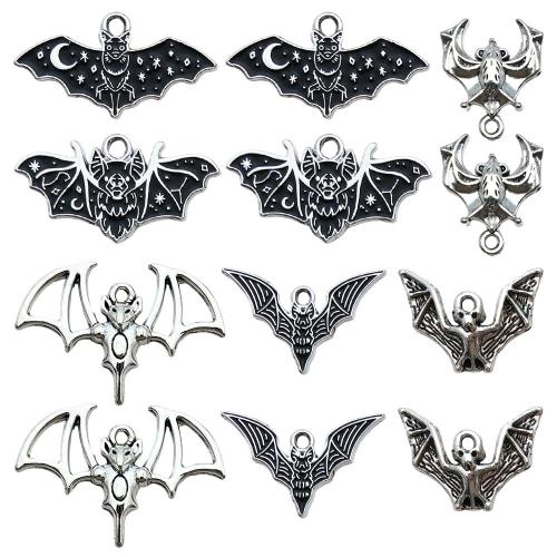 Tibetan Style Enamel Pendants, Bat, antique silver color plated, DIY & different size for choice, more colors for choice, nickel, lead & cadmium free, Approx 100PCs/Bag, Sold By Bag