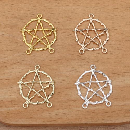 Tibetan Style Connector, Star, plated, DIY & 1/2 loop, more colors for choice, nickel, lead & cadmium free, 25x30mm, Sold By PC