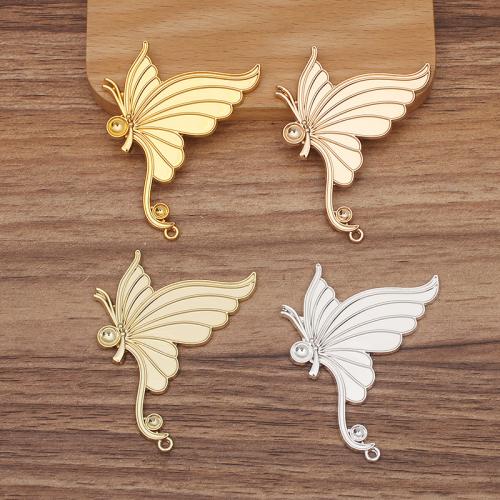 Tibetan Style Animal Pendants, Butterfly, plated, DIY & enamel, more colors for choice, nickel, lead & cadmium free, 45x58mm, Sold By PC