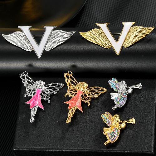 Tibetan Style Brooches, plated, different styles for choice & for woman & enamel & with rhinestone, more colors for choice, nickel, lead & cadmium free, Sold By PC