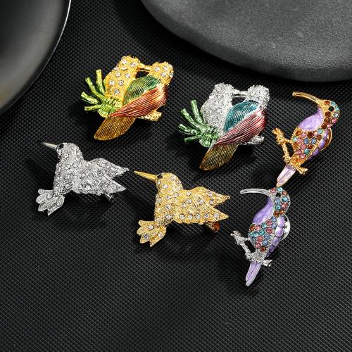 Zinc Alloy Brooches plated & for woman & enamel & with rhinestone nickel lead & cadmium free Sold By PC