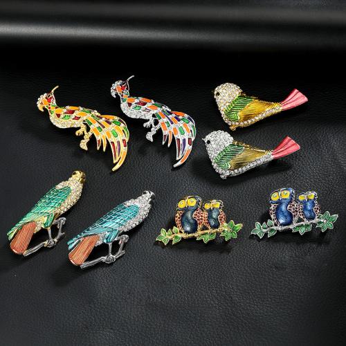 Tibetan Style Brooches, plated, different styles for choice & enamel & with rhinestone, more colors for choice, nickel, lead & cadmium free, Sold By PC