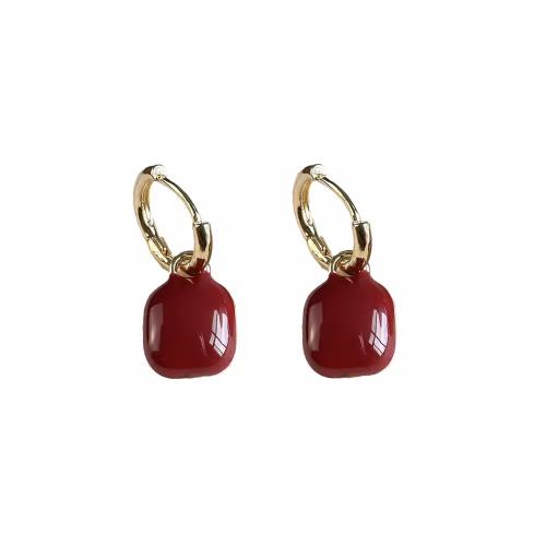 Zinc Alloy Drop Earrings gold color plated fashion jewelry & enamel golden nickel lead & cadmium free Sold By Pair