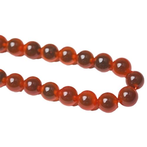 Φυσικά Χάντρες Red Agate, γυαλισμένο, φυσικό & DIY, 8mm, Περίπου 47PCs/Strand, Sold Με Strand