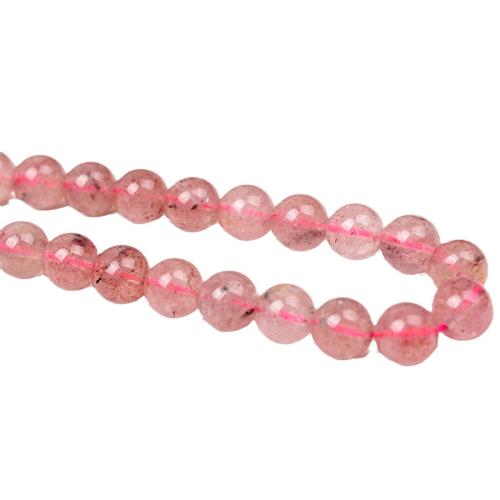 Natural Quartz Jewelry Beads, Strawberry Quartz, polished, DIY & different size for choice, Sold By Strand