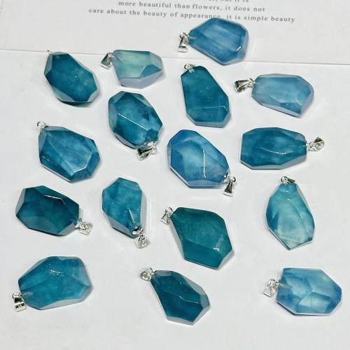 Gemstone Pendants Jewelry, Aquamarine, random style & natural & DIY, Sold By PC